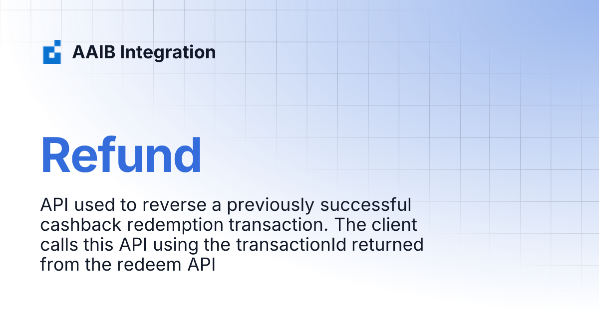 Refund | AAIB Integration