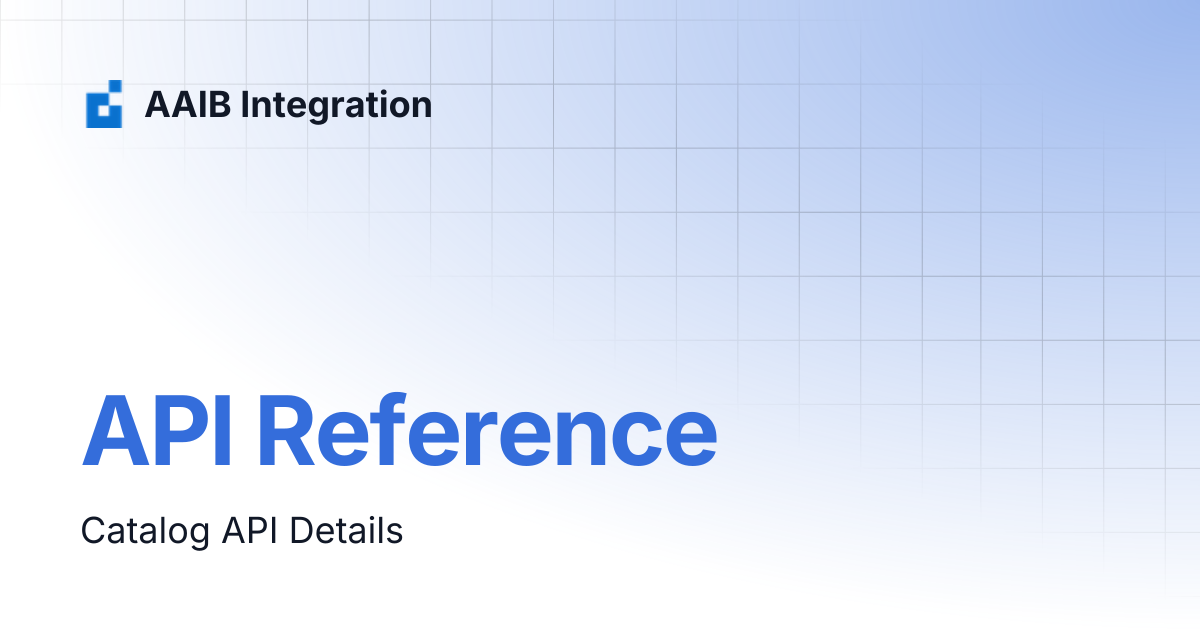 API Reference | AAIB Integration